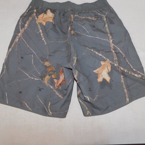 Mossy Oak Mens L Gray Brown leaves lined Board Shorts Swim Trunks Bathing suit - Picture 9 of 9